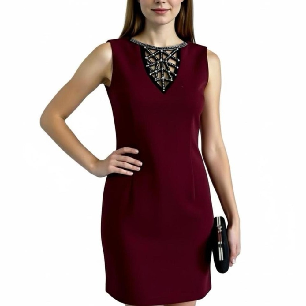 NWT Maroon and Beaded Dress by‎ Explosion / Elegant and Hard to Find!